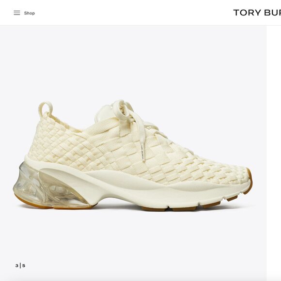 Authentic Tory Burch - Good Luck Woven Trainer Shoes (TAN) - Picture 3 of 5